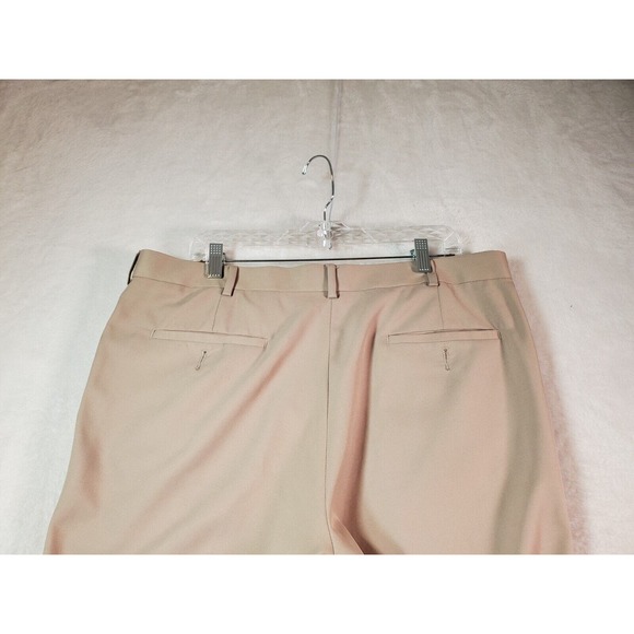 PGA TOUR Dress Pants Mens Khaki Flat Front Straight Leg Light Wash Slash Pockets - Picture 7 of 8